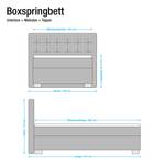 Boxspringbett Minette Kunstleder Kunstleder - Schwarz - 120 x 200cm - Tonnentaschenfederkernmatratze - H3