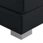 Lit boxspring Minette Imitation cuir - Noir - 120 x 200cm - Matelas à ressorts bombés ensachés - D3 medium