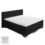 Lit boxspring Minette Imitation cuir - Noir - 120 x 200cm - Matelas à ressorts bombés ensachés - D3 medium