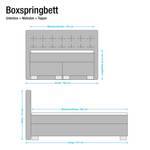 Boxspringbett Minette Kunstleder Kunstleder - Weiß - 140 x 200cm - Tonnentaschenfederkernmatratze - H2