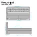 Boxspring Minette kunstleer - Ecrú - 180 x 200cm - Ton-pocketveringmatras - H2 zacht