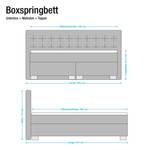 Lit boxspring Minette Imitation cuir - Noir - 180 x 200cm - Matelas à ressorts bombés ensachés - D2 souple