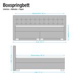 Lit boxspring Minette Imitation cuir - Ecru - 200 x 200cm - Matelas à ressorts bombés ensachés - D2 souple