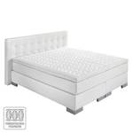 Boxspring Minette kunstleer - Wit - 200 x 200cm - Ton-pocketveringmatras - H3 medium