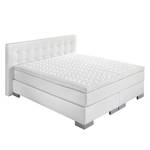 Boxspringbett Minette Kunstleder Kunstleder - Weiß - 160 x 200cm - Tonnentaschenfederkernmatratze - H3