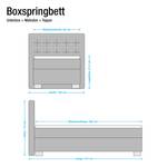 Boxspringbett Minette Kunstleder Ecru - 80 x 200cm - Tonnentaschenfederkernmatratze - H2