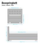 Lit boxspring Minette Imitation cuir - Blanc - 80 x 200cm - Matelas à ressorts bombés ensachés - D3 medium