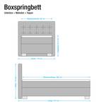 Lit boxspring Minette Imitation cuir - Blanc - 90 x 200cm - Matelas à ressorts bombés ensachés - D3 medium