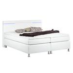 Lit boxspring Moonlight IV Surmatelas - Blanc - 140 x 200cm - Matelas à ressorts Bonnell - Ressorts Bonnell