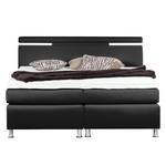 Boxspringbett Moonlight IV inklusive Topper - Schwarz - 180 x 200cm - Bonellfederkernmatratze - Bonellfederkern