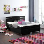 Lit boxspring Moonlight IV Surmatelas - Noir - 180 x 200cm - Matelas à ressorts Bonnell - Ressorts Bonnell