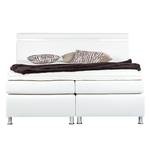 Lit boxspring Moonlight IV Surmatelas - Blanc - 200 x 200cm - Matelas de mousse froide - Ressorts ensachés