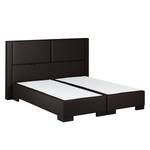 Lit boxspring Brilliant Night Marron foncé - 200 x 200cm - Matelas à ressorts bombés ensachés - D2 souple