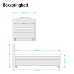 Boxspringbett Nevan Webstoff - Braun - 100 x 200cm - Bonellfederkernmatratze - H2