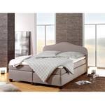 Boxspringbett Nevan Webstoff - Taupe - 100 x 200cm - Bonellfederkernmatratze - H2