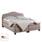 Lit boxspring Nevan Tissu - Taupe - 100 x 200cm - Matelas à ressorts Bonnell - D2 souple