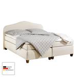 Lit boxspring Nevan Tissu - Crème - 100 x 200cm - Matelas à ressorts Bonnell - D3 medium