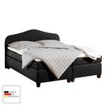 Lit boxspring Nevan Tissu - Anthracite - 100 x 200cm - Matelas à ressorts bombés ensachés - D3 medium