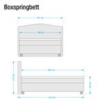 Boxspring Nevan geweven stof - Bruin - 140 x 200cm - Bonell-binnenveringmatras - H2 zacht