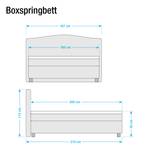 Boxspring Nevan geweven stof - Bruin - 160 x 200cm - Ton-pocketveringmatras - H2 zacht