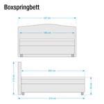 Boxspring Nevan geweven stof - Antraciet - 180 x 200cm - Bonell-binnenveringmatras - H2 zacht