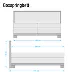 Letto boxspring Nevra Tessuto - Marrone