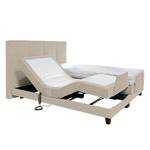 Lit Boxspring Newman Avec surmatelas - Tissu structuré beige - 180 x 200cm