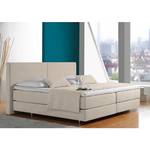 Boxspringbett Nilan Webstoff - Ecru - 100 x 200cm - Bonellfederkernmatratze - H2