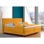 Lit boxspring Nilan Tissu - Jaune - 100 x 200cm - Matelas à ressorts Bonnell - D2 souple