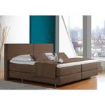 Boxspring Nilan geweven stof - Chocoladebruin - 100 x 200cm - Bonell-binnenveringmatras - H2 zacht