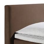 Lit boxspring Nilan Tissu - Marron chocolat - 100 x 200cm - Matelas à ressorts Bonnell - D2 souple