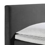 Lit boxspring Nilan Tissu - Anthracite - 100 x 200cm - Matelas à ressorts Bonnell - D2 souple