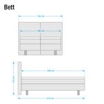 Boxspringbett Nilan Webstoff - Anthrazit - 140 x 200cm - Bonellfederkernmatratze - H3