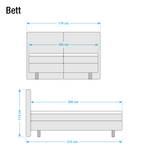 Boxspringbett Nilan Webstoff - Anthrazit - 160 x 200cm - Bonellfederkernmatratze - H3