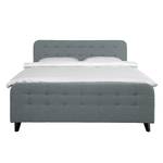 Boxspringbett Nordic XL Webstoff - Mintgrau - 200 x 200cm - H3 - Komfortschaum