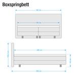 Lit boxspring Oakham (avec surmatelas) Imitation cuir / Tissu - Blanc / Gris - 140 x 200cm