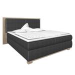 Boxspringbett Ohio Anthrazit / Schlammeiche Dekor - Kaltschaumtopper