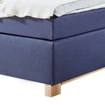 Lit boxspring Ohio Surmatelas en mousse froide - Bleu foncé/ Imitation chêne parqueté - Bleu foncé/ Imitation chêne parqueté - Surmatelas en mousse froide