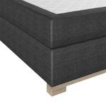 Lit boxspring Ohio Sans surmatelas - Anthracite / Imitation chêne tourbe - Anthracite / Chêne tourbe - Sans surmatelas