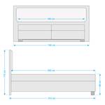 Boxspringbett Ohio Anthrazit / Schlammeiche Dekor - Ohne Topper