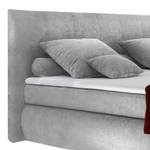 Lit boxspring Pennington Microvelours - Gris clair