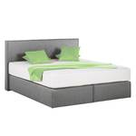 Boxspringbett Queens Webstoff - Grau - 140 x 200cm - H2