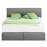 Boxspringbett Queens Webstoff - Grau - 140 x 200cm - H2