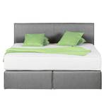 Boxspringbett Queens Webstoff - Grau - 140 x 200cm - H3