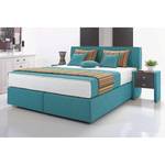 Boxspringbett Queens Webstoff - Petrol - 200 x 200cm - H3