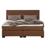 Lit boxspring Ramona II Avec surmatelas - Cuir synthétique - Marron - 180 x 200cm