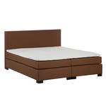 Lit boxspring Ramona II Avec surmatelas - Cuir synthétique - Marron - 180 x 200cm