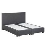 Lit boxspring Ramona II Avec surmatelas - Cuir synthétique - Gris - 180 x 200cm