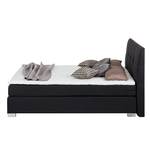 Lit boxspring Ramona III Avec surmatelas - Tissu structuré - Anthracite - 180 x 200cm