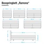 Boxspringbett Ramona (inkl. Topper) Kunstleder - Beige - 140 x 200cm